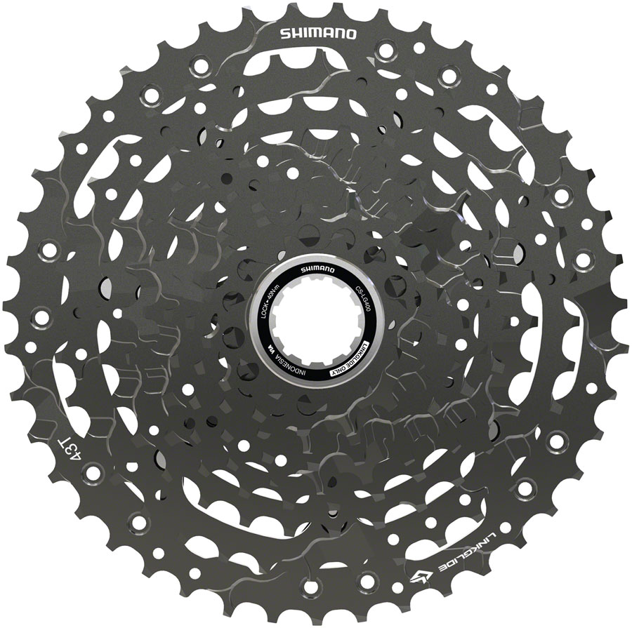 Shimano CUES CS-LG400-10 Cassette - 10 Speed, 11-43t, LINKGLIDE, Black 