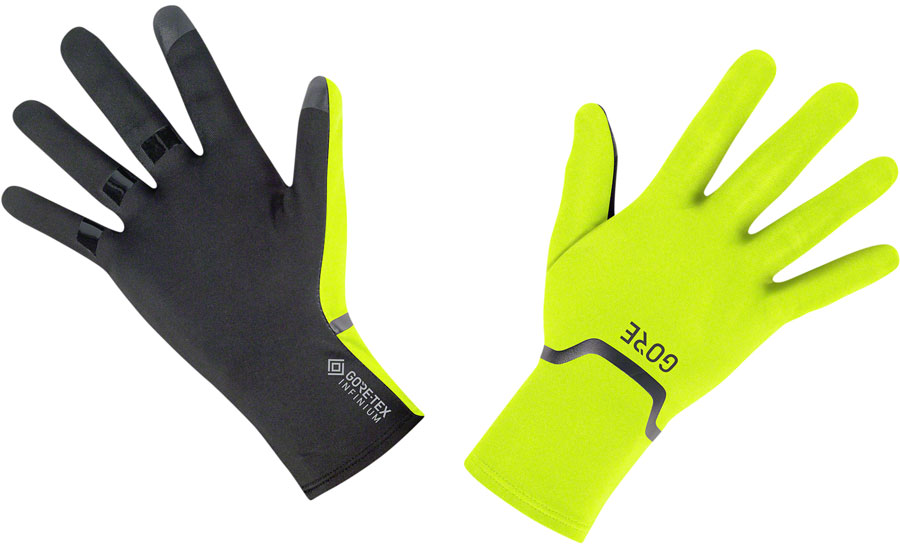 Gorewear Gore Tex Infinium Stretch Gloves - Yellow/Black, Full Finger, Medium