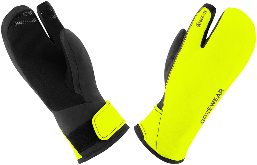 Gorewear Gore-Tex Insulated Trigger Gloves - Black/Neon Yellow, Men's, Medium