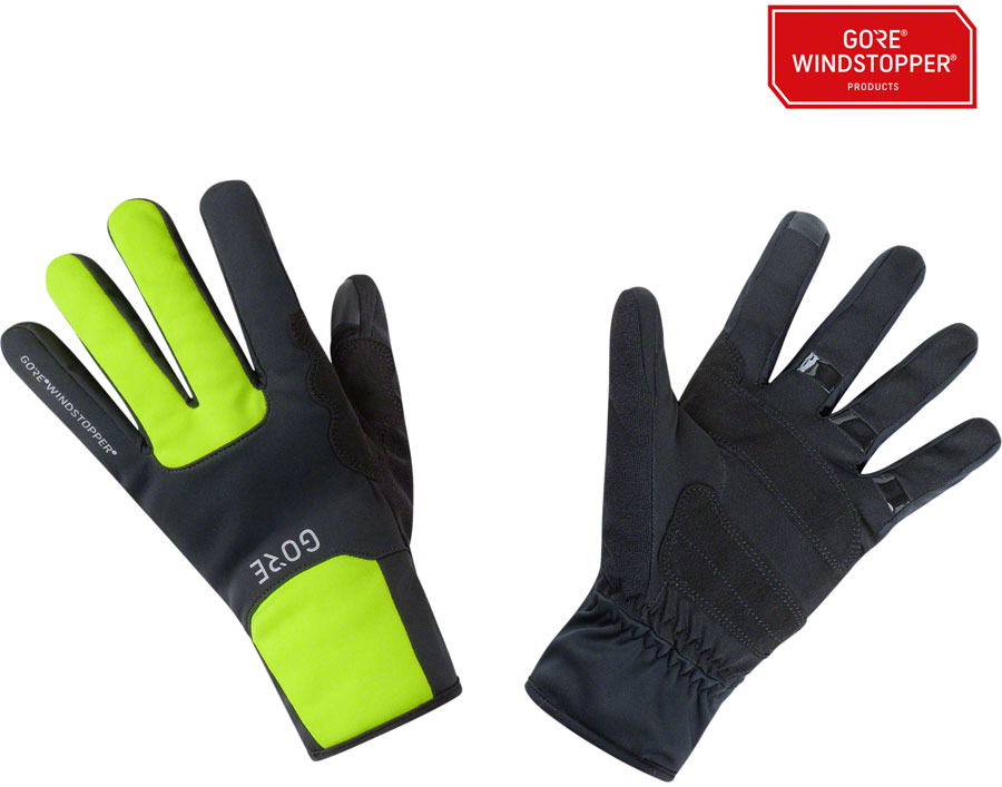 Gorewear M Windstopper Thermo Gloves - Black/Neon Yellow, Full Finger, X-Large