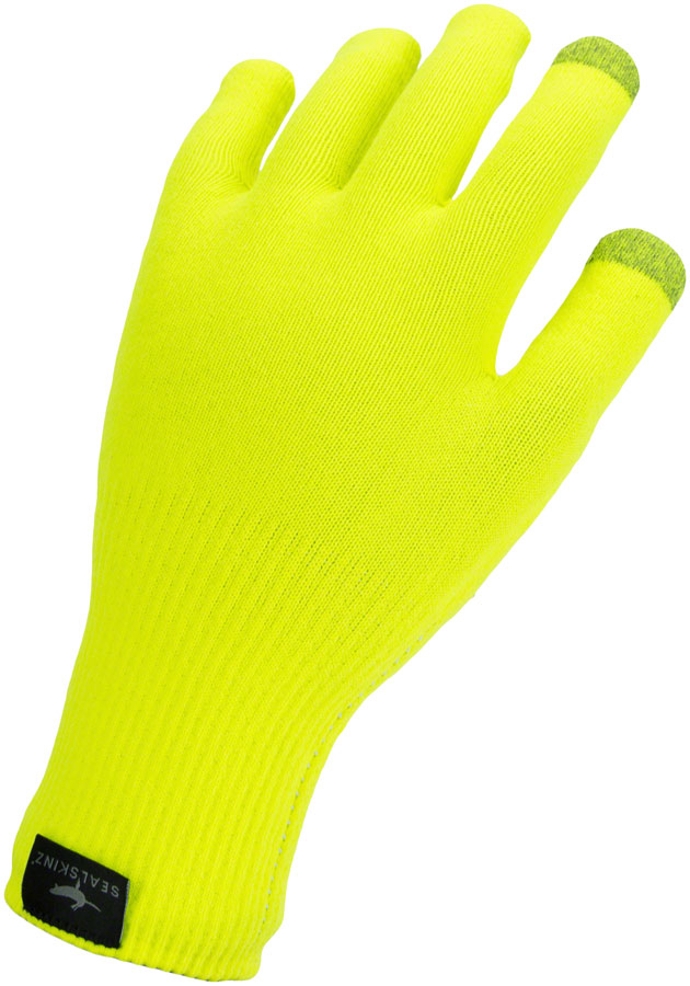 SealSkinz Waterproof All Weather Knit Glove - Neon Yellow, Full Finger, Small 