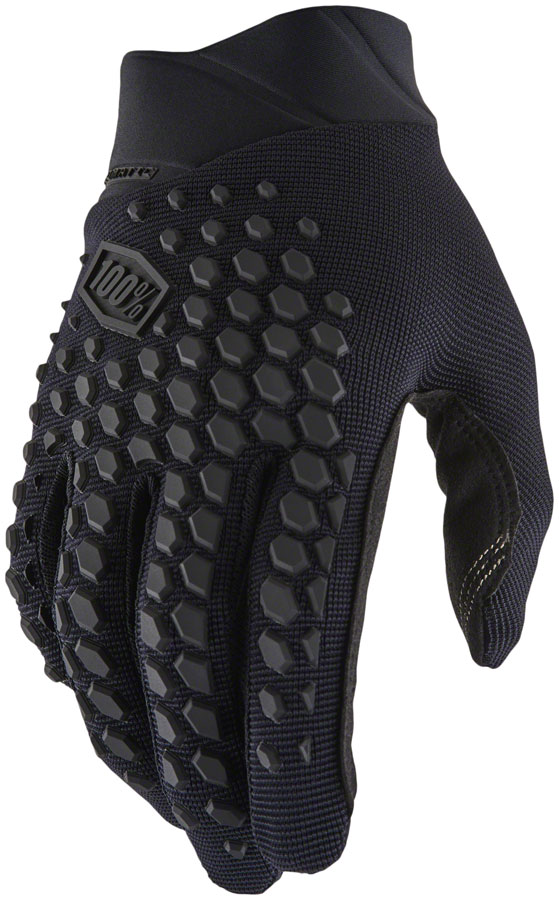 100% Geomatic Gloves - Black/Charcoal, Full Finger, Men's, Small 