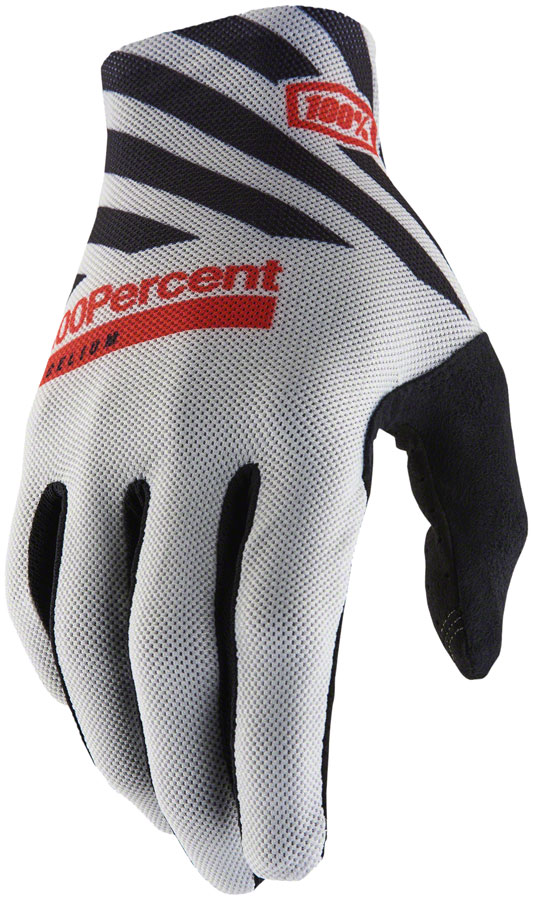 100% Celium Gloves - Gray, Full Finger, Men's, Medium 