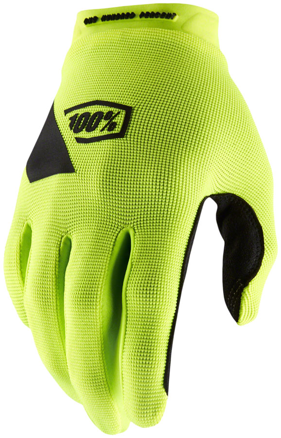 100% Ridecamp Gloves - Flourescent Yellow/Black, Full Finger, Women's, Medium 
