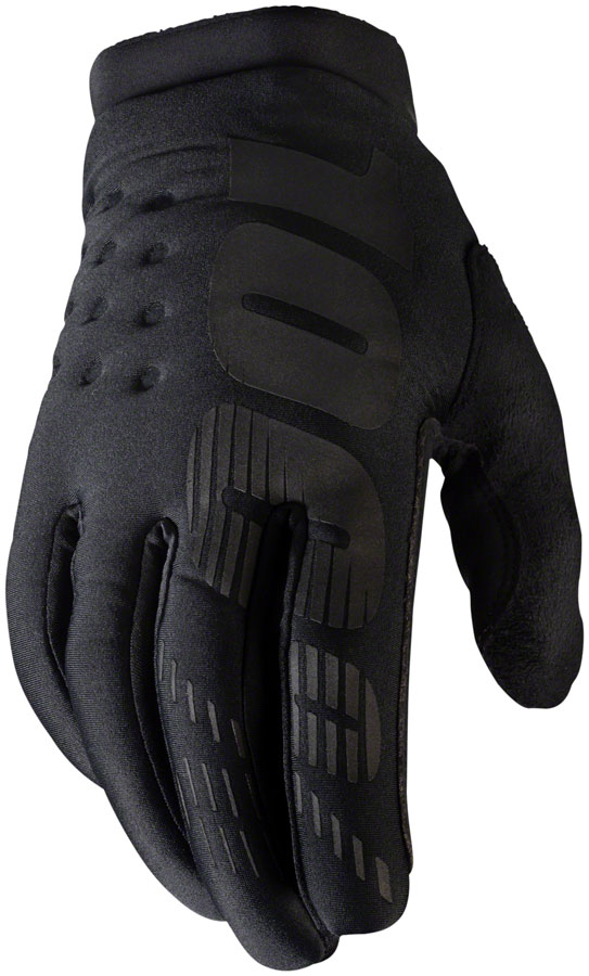 100% Brisker Gloves - Black, Full Finger, Men's, Medium






