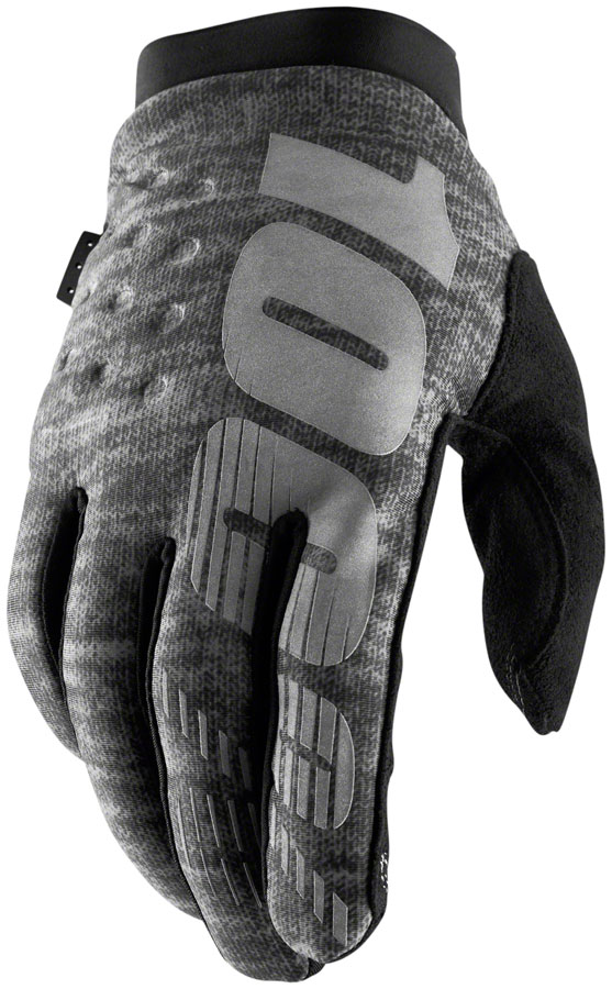 100% Brisker Gloves - Gray, Full Finger, Men's, Large






