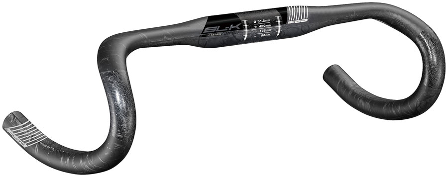 FSA SL-K Compact Handlebar, 31.8mm Clamp Diameter, 360mm Width, ACR Internal Routing Compatible  Carbon