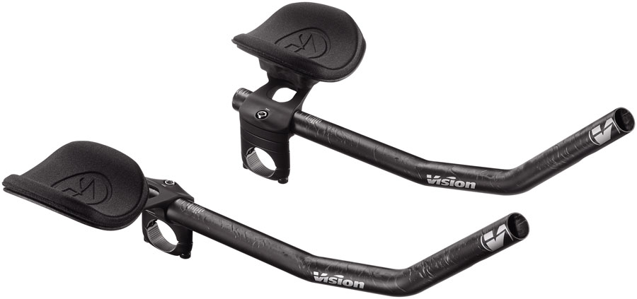 Vision TriMax Carbon Clip-ons, 210360mm Extension Range, J-Bend Shape, Aero Bar Add-on  Carbon