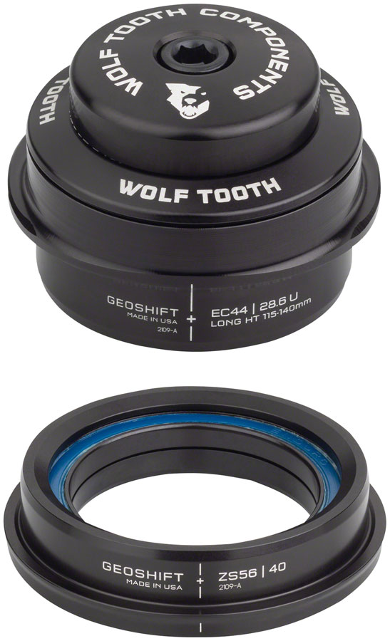 Wolf Tooth GeoShift Performance Angle Headset - 2 Deg, Long, EC44/ZS56, Black 