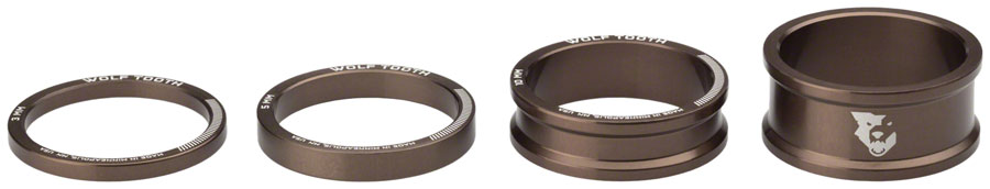 Wolf Tooth Precision Headset Spacers - 3/5/10/15mm, Espresso 