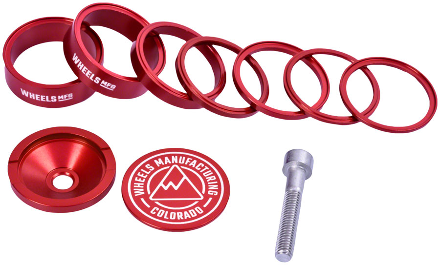 Wheels Manufacturing Pro StackRight Headset Spacer Kit - Red 