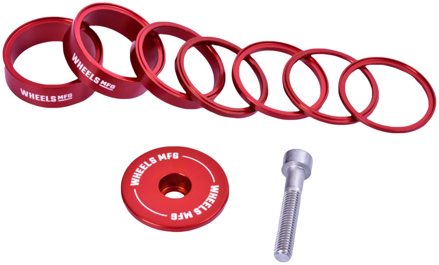 Wheels Manufacturing Essential StackRight Headset Spacer Kit - Red 