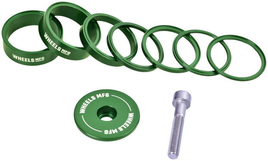 Wheels Manufacturing Essential StackRight Headset Spacer Kit - Green 