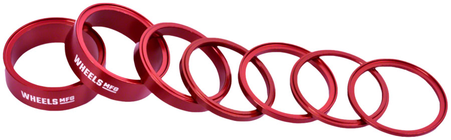 Wheels Manufacturing StackRight Headset Spacer Kit - Red 