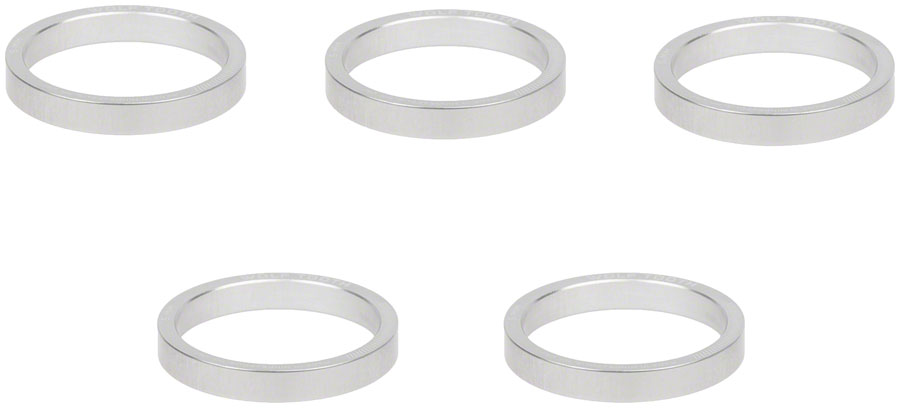 Wolf Tooth Precision Headset Stack Spacer - 5mm, Raw Silver, 1 pc. 
