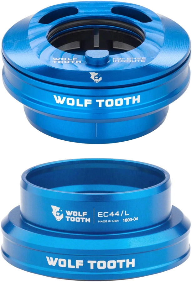 Wolf Tooth Premium Internal Headset - EC44 Upper / EC44 Lower, For Enve In-Route System Only, Blue 