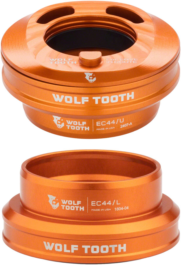 Wolf Tooth Premium Internal Headset - EC44 Upper / EC44 Lower, For Enve In-Route System Only, Orange 