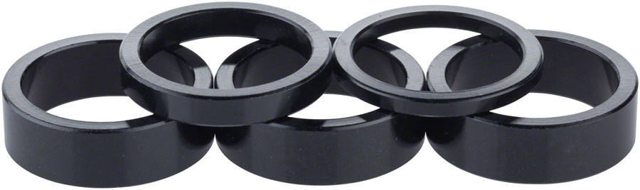 Problem Solvers Headset Stack Spacer - 25.4, 3mm (1), 5mm (1), 10mm (3), Aluminum, Black, Assorted 5 Piece Kit (30%Off)