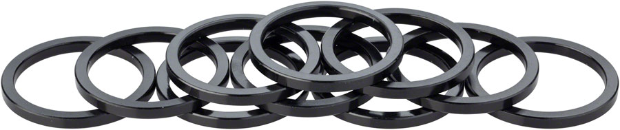 Problem Solvers Headset Stack Spacer - 28.6, 3mm, Aluminum, Black, Bag of 10 