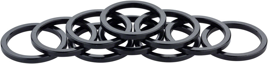 Problem Solvers Headset Stack Spacer - 25.4, 3mm, Aluminum, Black, Bag of 10 