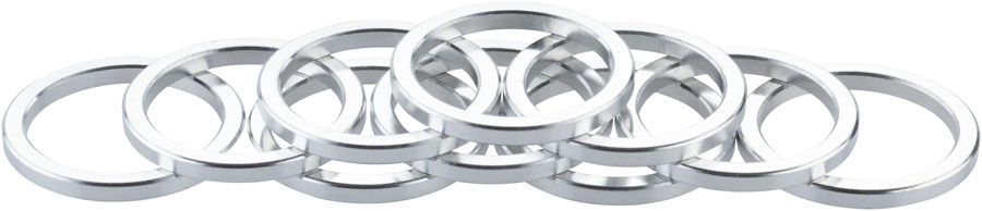 Problem Solvers Headset Stack Spacer - 25.4, 3mm, Aluminum, Silver, Bag of 10 