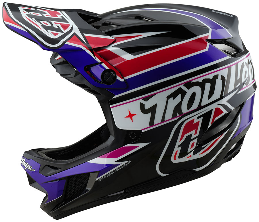 Troy Lee Designs D4 Polyacrylite Helmet  Linear Black, Large