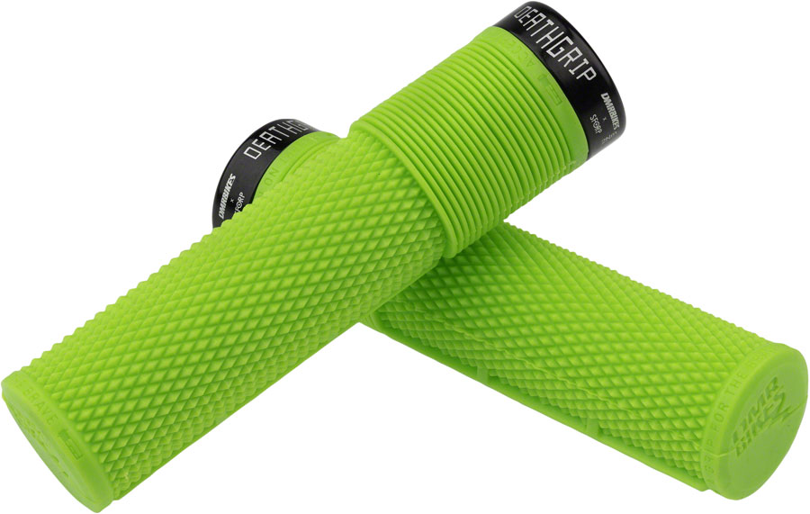 DMR DeathGrip Flangeless Grips - Thin, Lock-On, Sick Green 