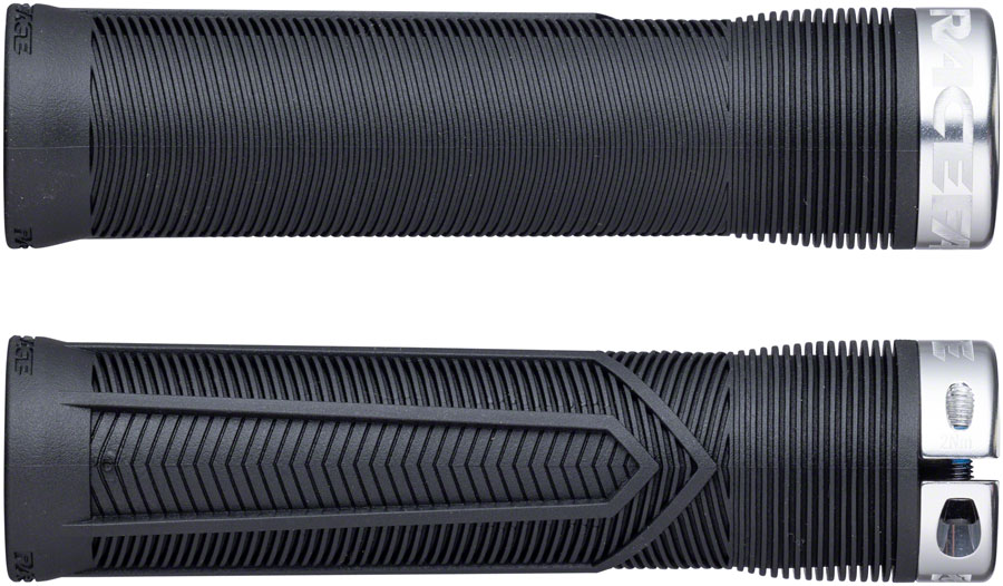 RaceFace Chester Grips - Lock-On, Black/Silver, 34mm