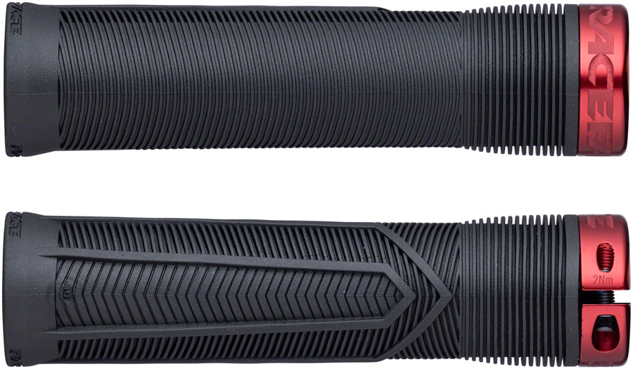 RaceFace Chester Grips - Lock-On, Black/Red, 31mm