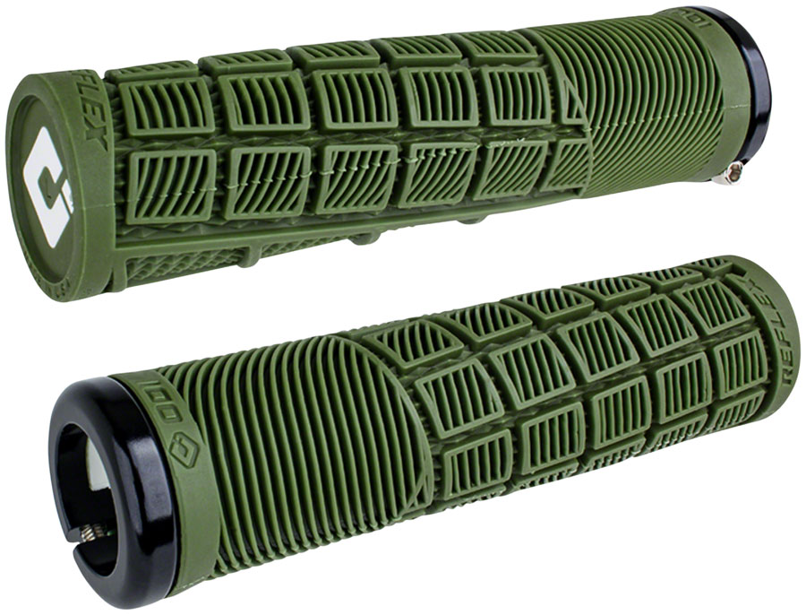 ODI Reflex V2.1 Grips - White/Green, Lock-On