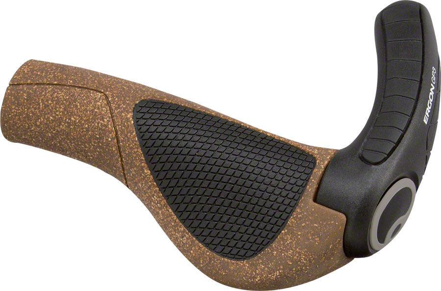 Ergon GP3 BioKork Grips - Lock-On, Large, Black/Tan