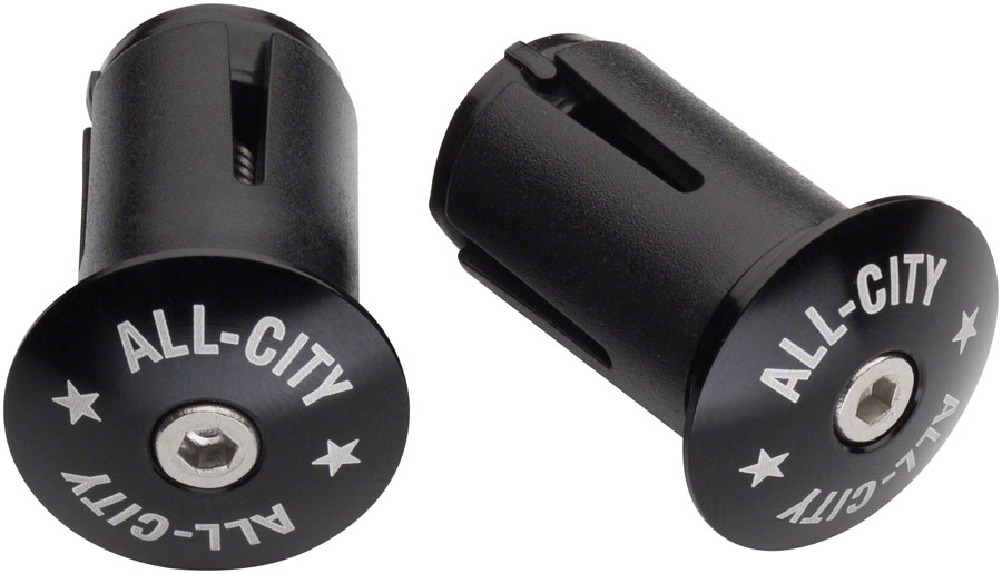 All-City Locking Handlebar End Plugs, Black 