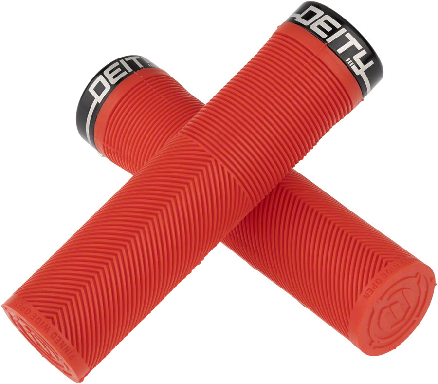 DEITY Knuckleduster Grips - Red, Lock-On