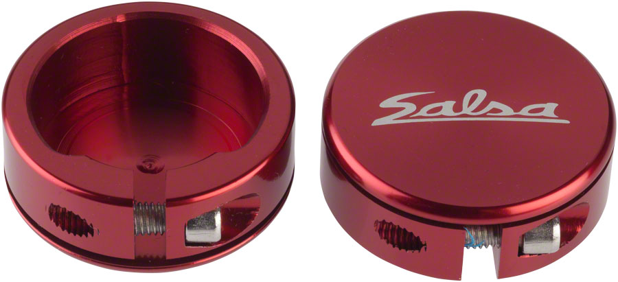 Salsa Lock-On Collars Closed-End Red 