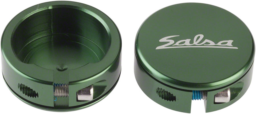 Salsa Lock-On Collars Closed-End Dark Green 