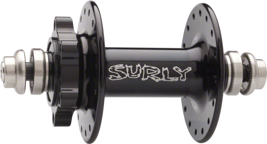 Surly Ultra New Disc Front Hub - QR x 100mm, 6-Bolt, Black, 32h 