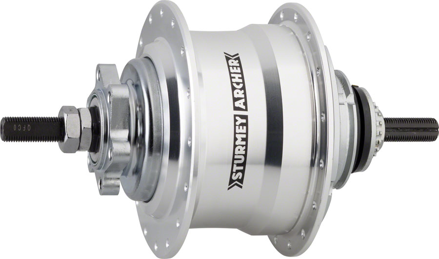 Sturmey Archer RX-RK5 5 Speed Hub: 32H, 135OLD, 90mm 6-Bolt Disc, Silver 