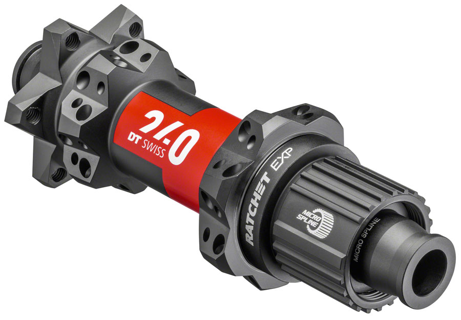 DT Swiss 240 EXP Rear Hub - 12 x 148mm, 6-Bolt, Micro Spline, Black/Red, 28H, 36pt, Straight Pull 
