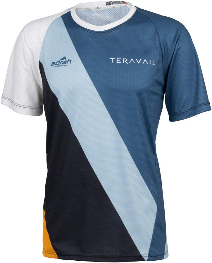 Teravail Waypoint Men's MTB Jersey - White, Blue, Lite Blue, Black, Gold, Medium 
