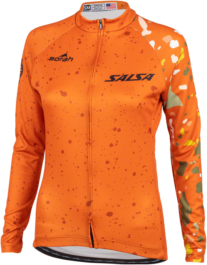 Salsa Women's Terrazzo Long Sleeve Jersey - Large, Orange 