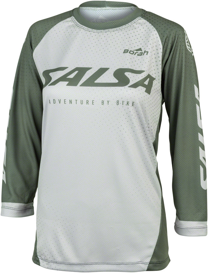 Salsa Women's Fleet 3/4 MTB Jersey - Medium, Green, White 