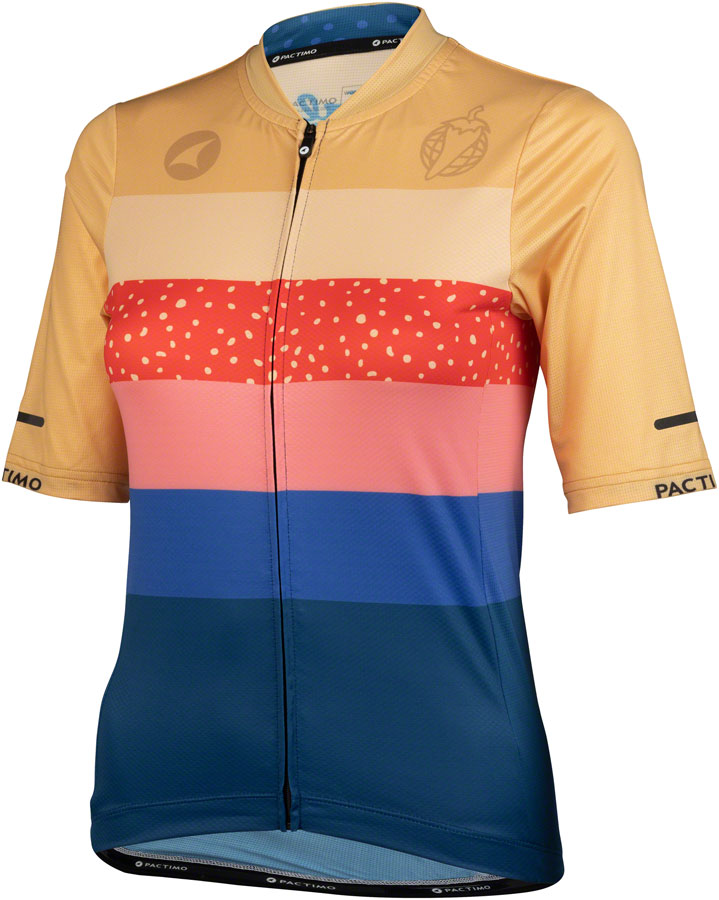 Salsa Team Polytone Women's Jersey - Goldenrod, Dark Blue, w/ Stripes, Small 