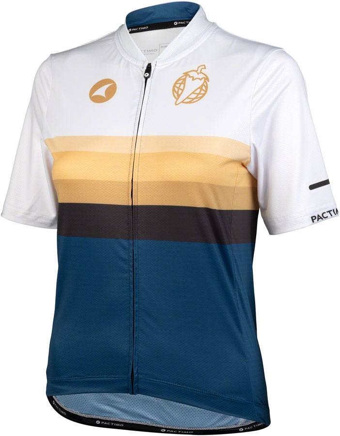 Salsa Latitude Women's Jersey - White, Navy Blue, Black , w/ Stripes, Medium 