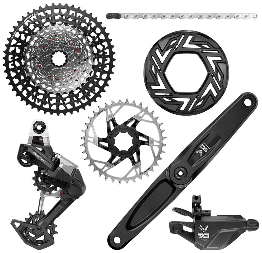 SRAM Eagle 90 Ebike Groupset -  160mm, Brose, 36T, Clip-on Guard, Chain, XS-1275 10-52t, Single Click Shifter, Rear Derailleur