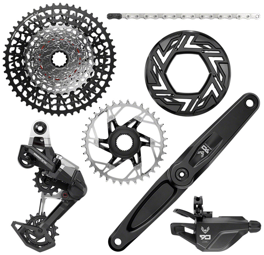 SRAM Eagle 90 Ebike Groupset -  160mm, Bosch, 36T, Clip-on Guard, Chain, XS-1275 10-52t, Single Click Shifter, Rear Derailleur