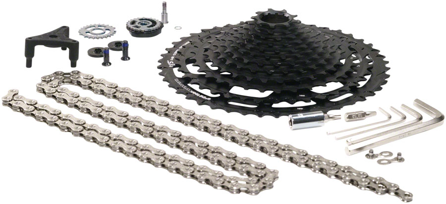 e*thirteen TRS Plus Cassette Upgrade Kit with Cassette, Chain, Shifter and Derailleur Conversion Kit - 12 Speed, 9-46t, Black
