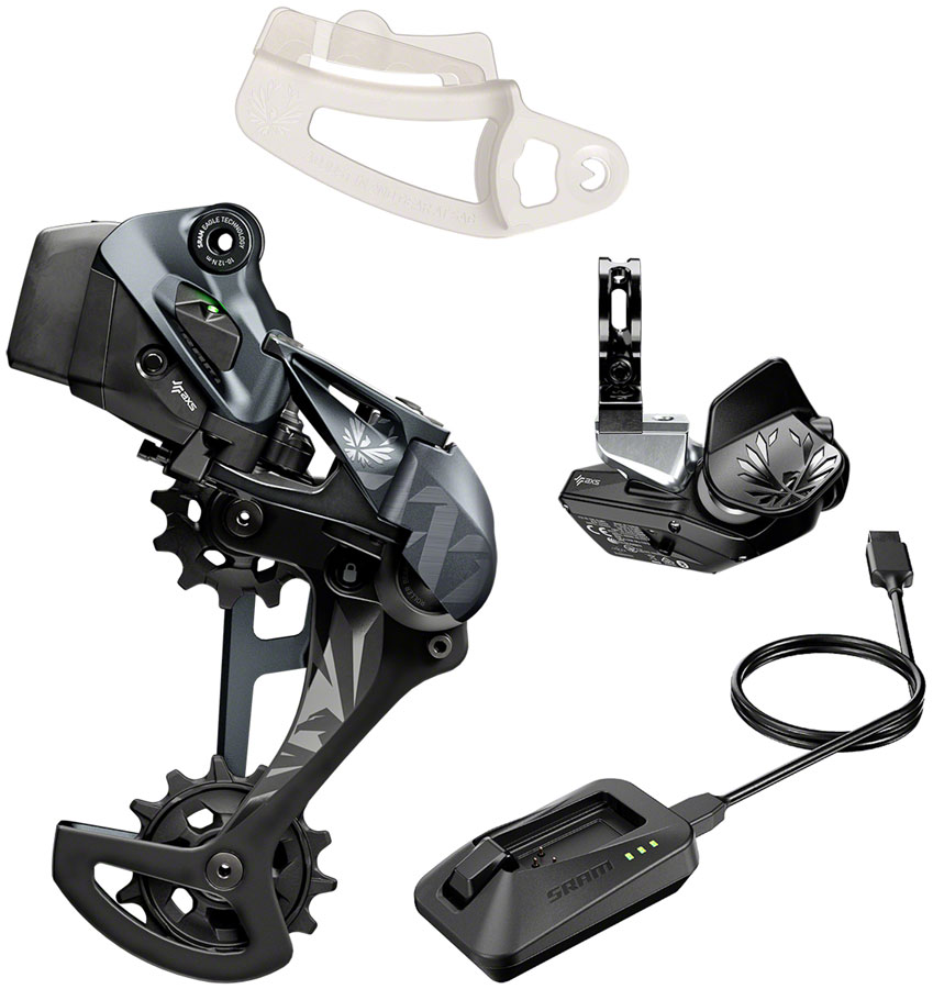 SRAM XX1 Eagle AXS Upgrade Kit - Rear Derailleur for 52t Max, Battery, Eagle AXS Rocker Paddle Controller with Clamp, Charger/Cord, Black