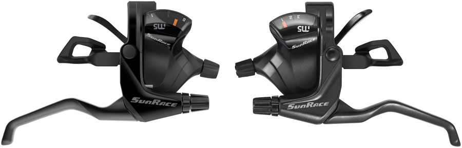 SunRace M503 ST Trigger Brake/Shift Lever Set - 3x8-Speed, For V-Brakes, Black 