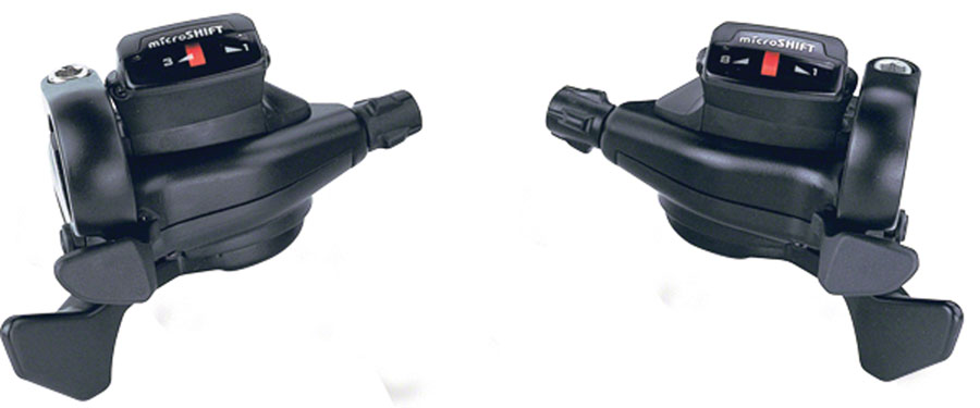 microSHIFT TS71 Thumb Tap Shifter Set, 8-Speed, Triple, Optical Gear Indicator, Shimano Compatible 