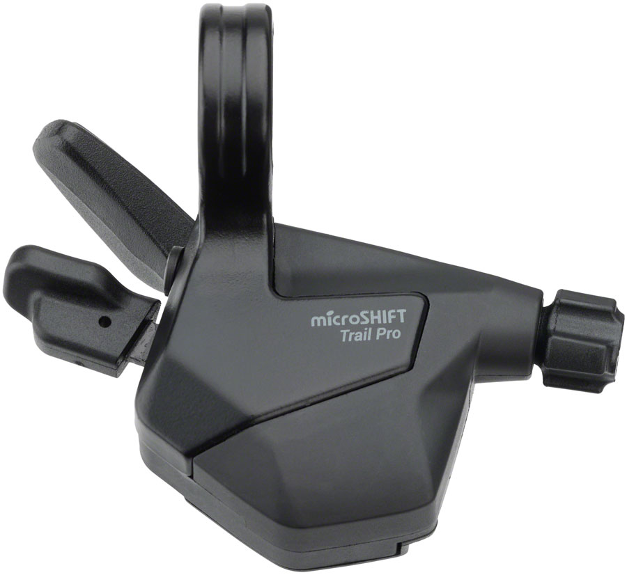 microSHIFT ADVENT Trail Trigger Pro E-Bike Right Shifter - 1 x 9-Speed, Single-Click, Silicone Thumb Pad, ADVENT Compatible Only, Black